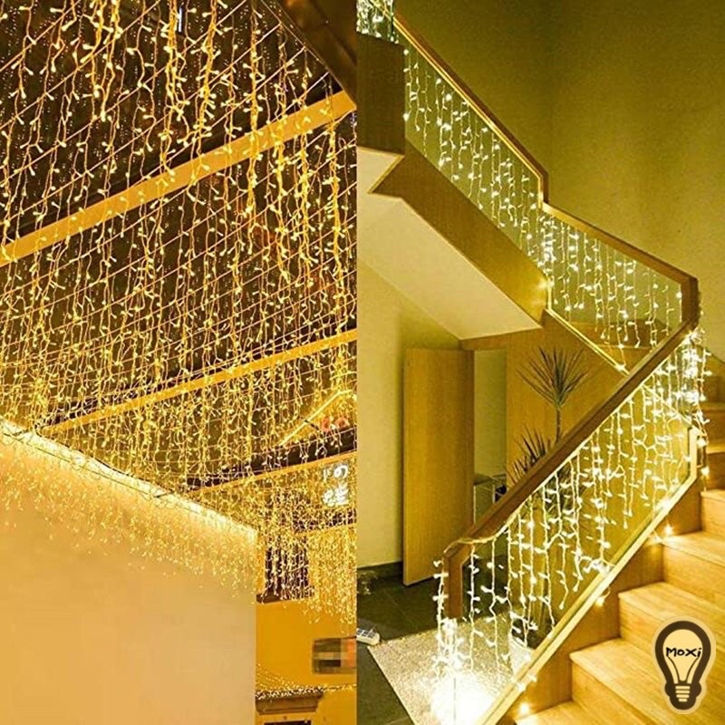 Đèn Nháy Rèm Led 12M Rủ 60cm,60 sợi Rủ.Đèn Led Mành Rèm Trang Trí 60 Sợi Rủ
