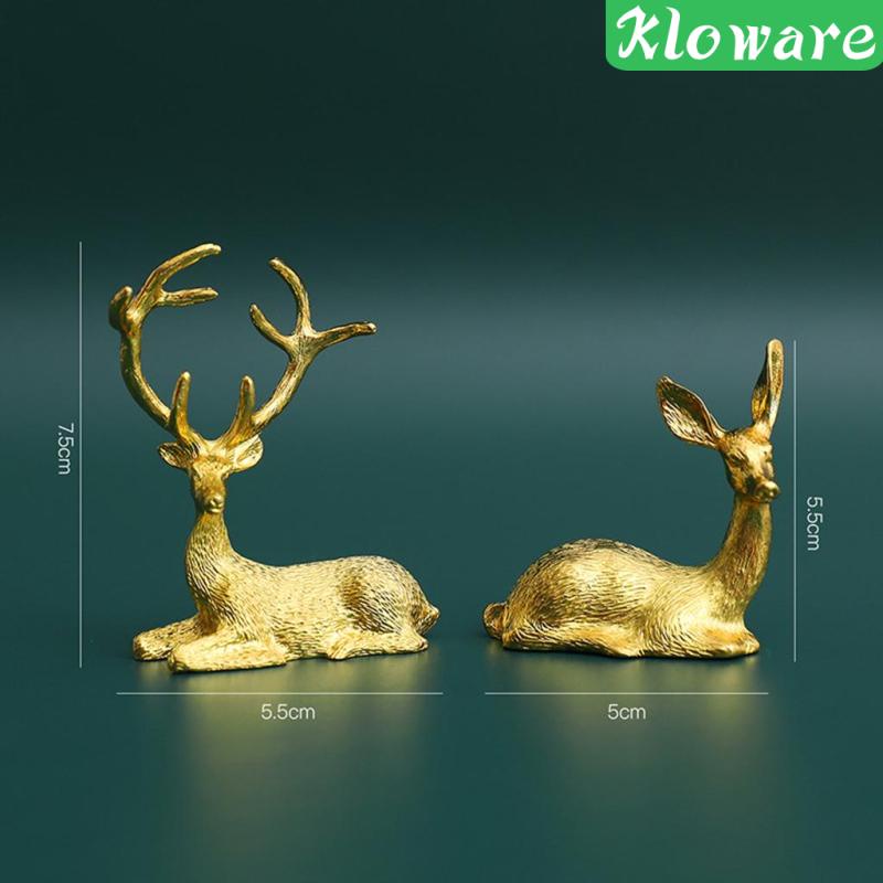 Set 2 tượng hươu trang trí nội thất
