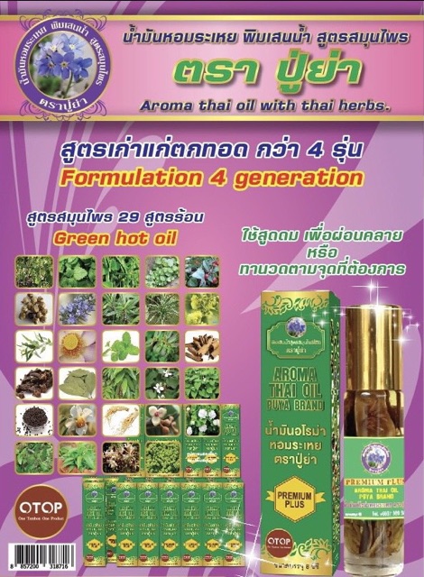 [Combo 1 lốc 12 chai] Dầu Gió 29 Loại Thảo Dược Thái Lan dòng cao cấp nhất - Aroma Thai Oil Puya Brand 8ml