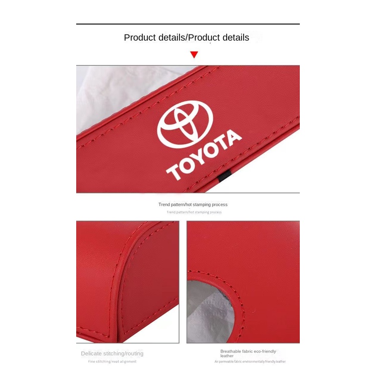 Hộp Đựng Khăn Giấy Bằng Da Chuyên Dùng Cho Xe Hơi Toyota Camry Highlander RAV4 Corolla Yizawa