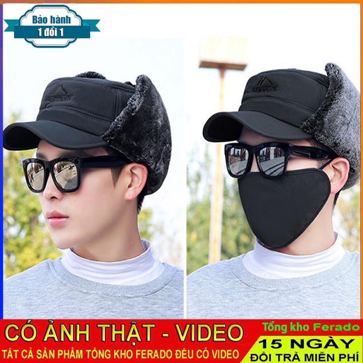 Mũ nam lưỡi trai lót lông siêu ấm
