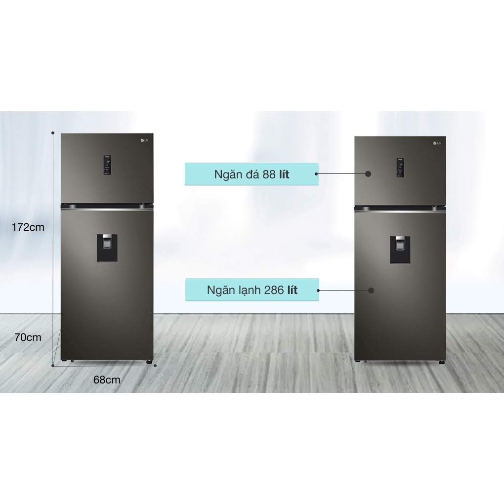 Tủ lạnh LG Inverter 374 lít GN-D372BLA 2021 Hàng mới 100% nguyên thùng - Điện Máy Tại Kho