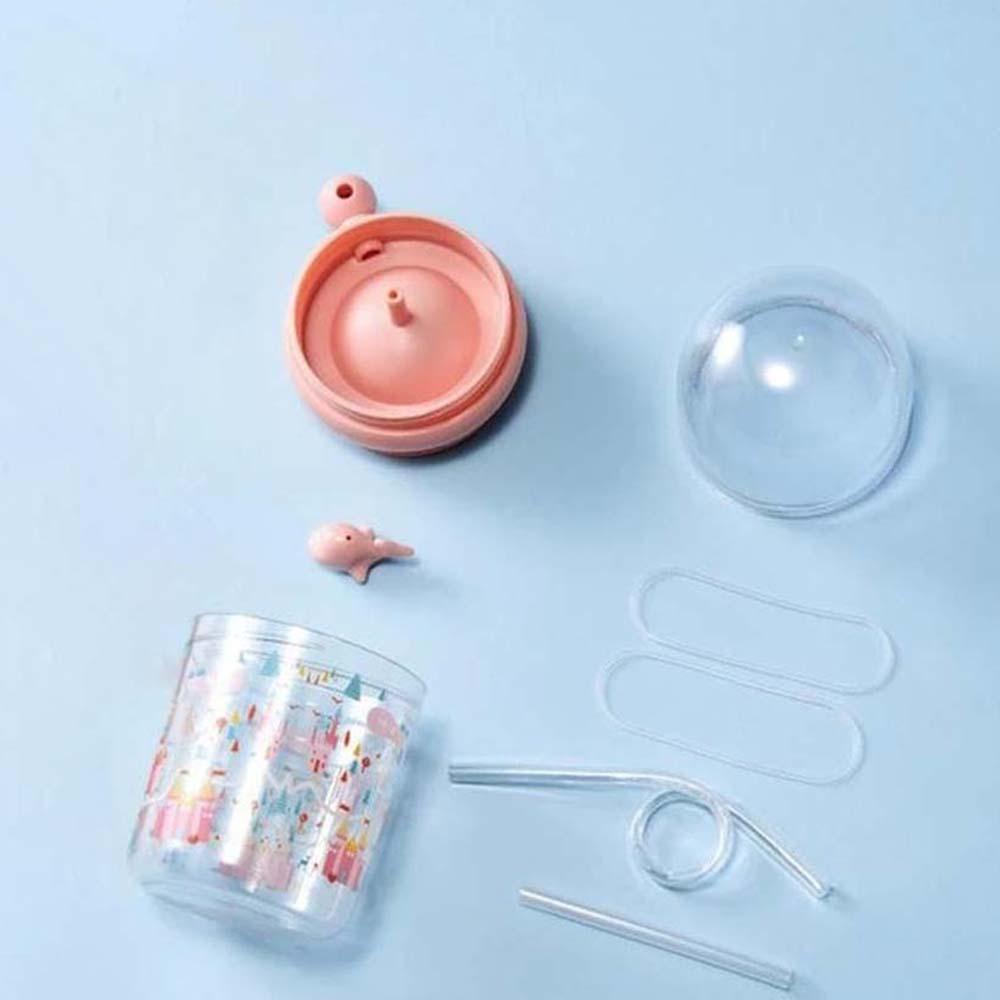 Bình Nước Hình Cá Voi Hoạt Hình Vui Nhộn Kèm Ống Hút Tiện Dụng Cho Bé