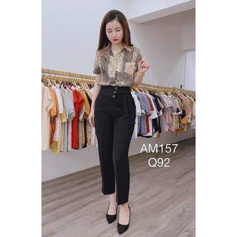 Quần Tây Baggy MerCy Cạp Cách Điệu 3 Khuy. Khóa Sườn - Hàng Đẹp