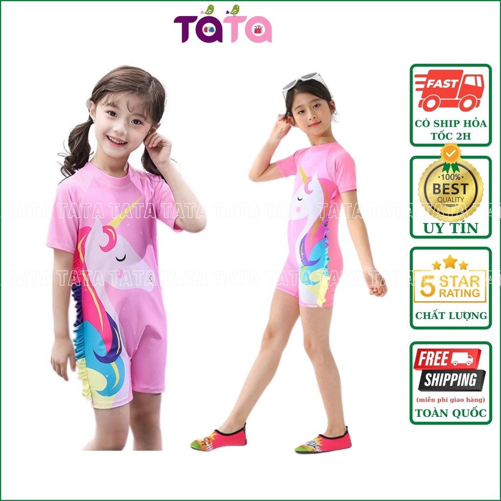 Đồ bơi trẻ em ,Bộ đồ bơi liền thân cao cấp chất Lyrca Hàn, màu hồng ngựa Pony siêu cutee