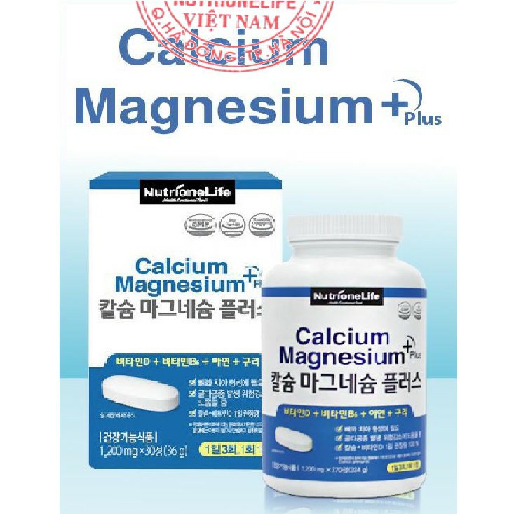 Viên Uống Giúp Phát Triển Chiều Cao Bổ Sung Calcium, Magnesium, Vitamin D3 NutrioneLife Plus (Hộp 30 Viên)