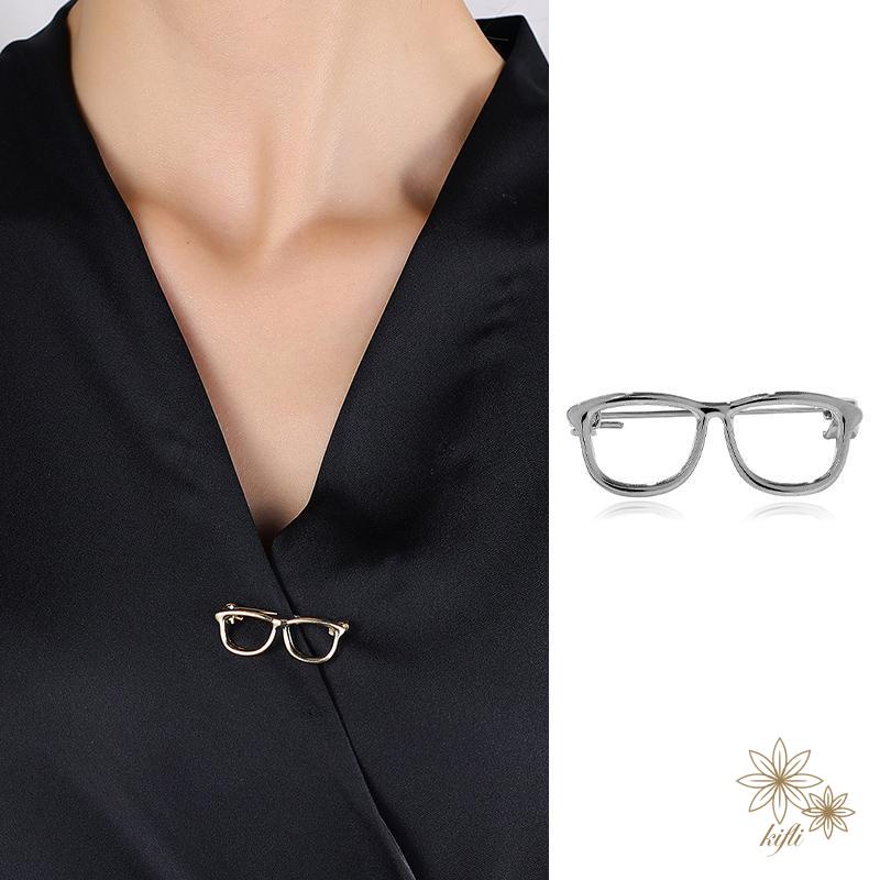 1 Ghim Cài Áo Hình Mắt Kính Bằng Hợp Kim Đơn Giản Thời Trang Dành Cho Cặp Đôi Joyeria Acero Inoxidable Mujer