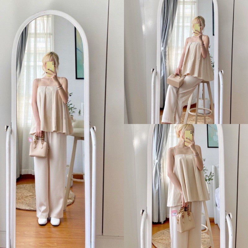 Áo 2 dây cổ vuông trơn phong cách Hàn Quốc BÈO CLOSET | BigBuy360 - bigbuy360.vn