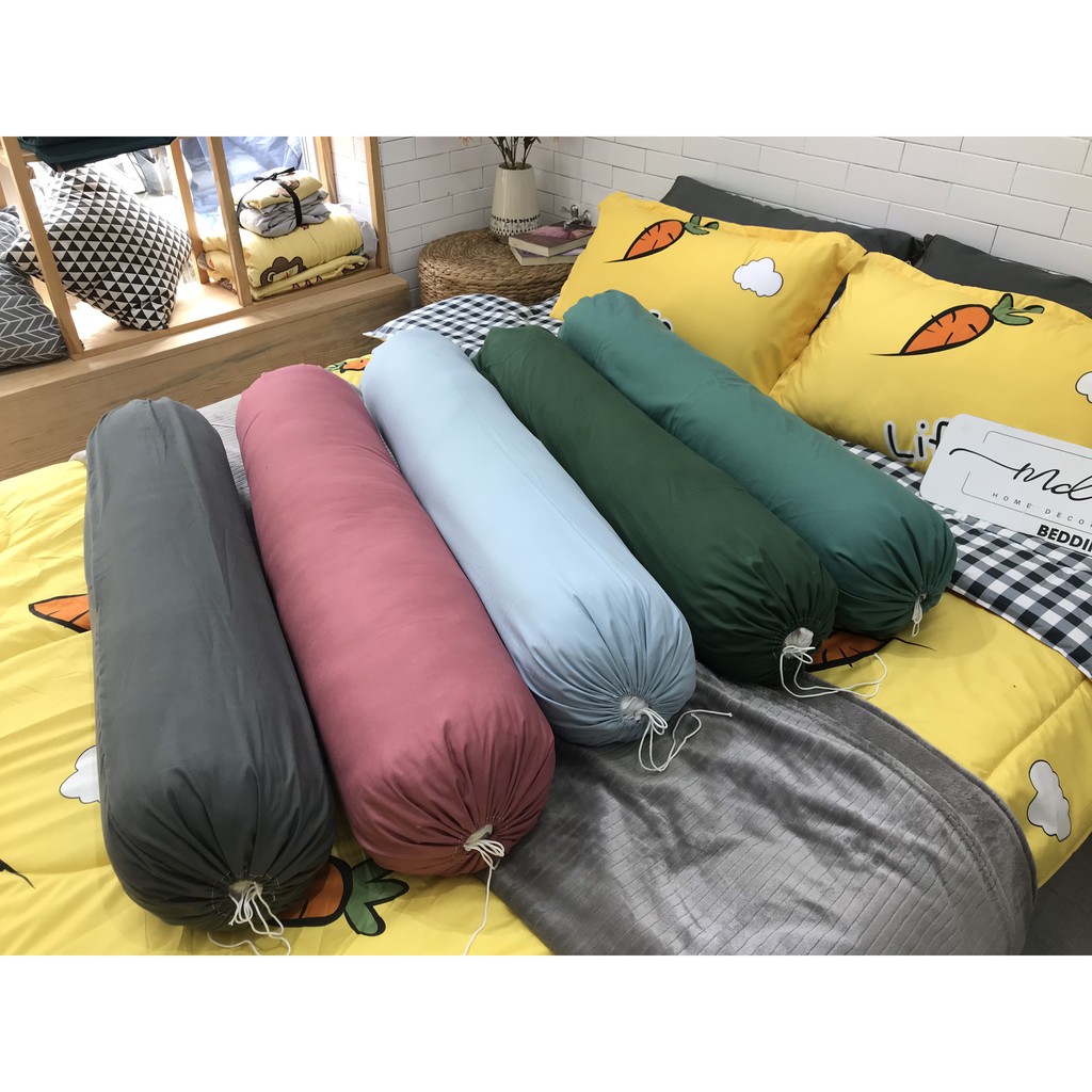 Vỏ Gối Ôm  siêu rẻ mềm mát thấm hút Cotton TiciMD.Decor- Bedding kích thước 35x100cm