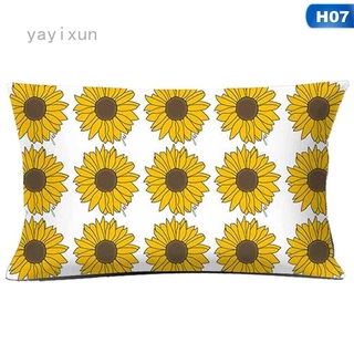 Vỏ Gối Hình Chữ Nhật In Hoa Hướng Dương 30*50cm