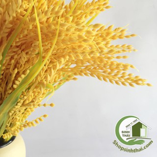 Bụi cây bông lúa vàng - cây hoa giả cao cấp