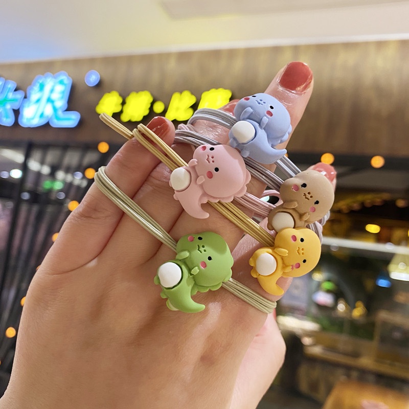Dây Cột Tóc Hình Khủng Long Nhỏ Dễ Thương Phong Cách Hàn Quốc Cho Nữ