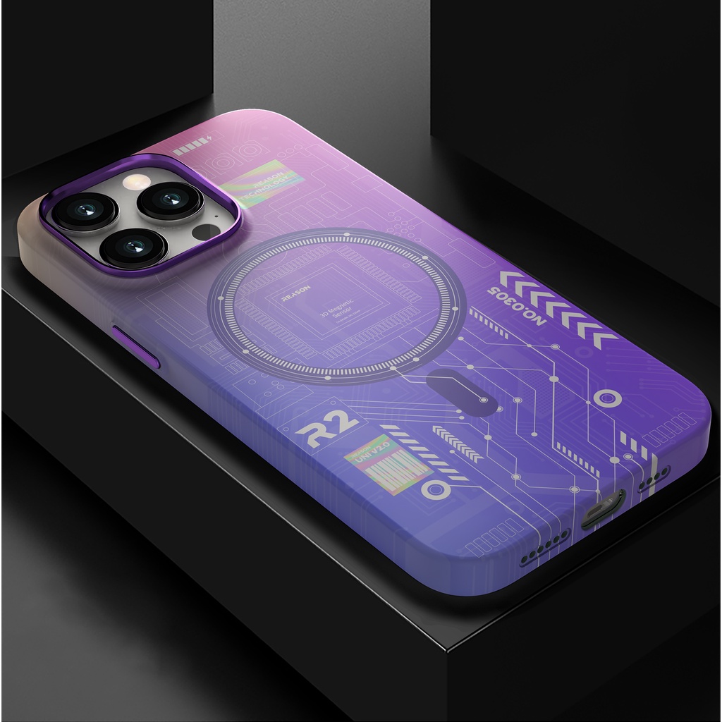Ốp Điện Thoại Cứng Chống Sốc Dạ Quang Từ Tính Sang Trọng Cho iPhone 14 Pro Max 13 12 Pro Max