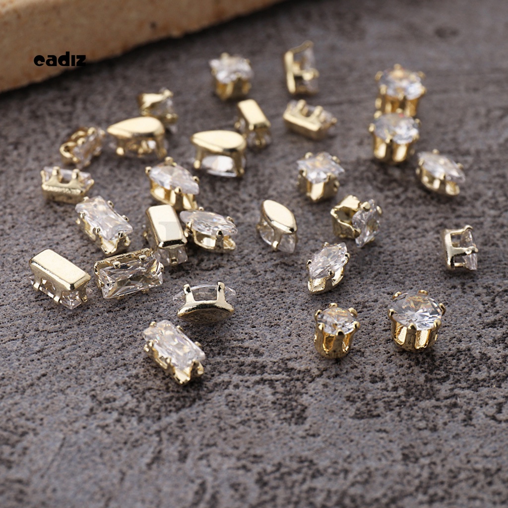 Phụ Kiện Kim Loại Hình Chữ Nhật Trang Trí Móng Tay Nghệ Thuật DIY