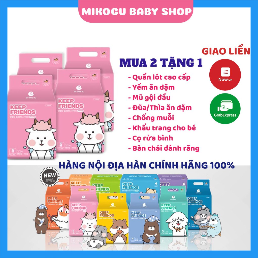 Bỉm Enblanc Keep Friend 💝FREESHIP💝 Bỉm Keep Friend Nội Địa Hàn Quốc Chính Hãng Đủ Size Dán/Quần S40/M32/L28/XL24/L26