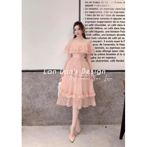 Đầm bẹt vai tiểu thư cao cấp bèo