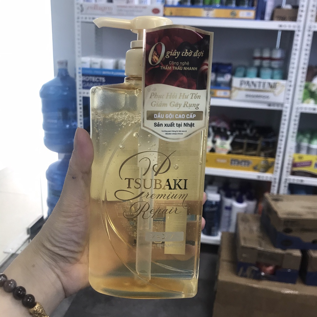 Dầu gội phục hồi tóc Tsubaki Premium Repair Shampoo - dầu gội đầu Tsubaki chai 490ml