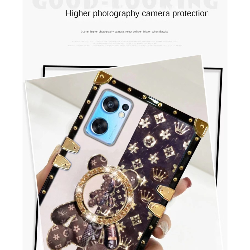 Ốp Điện Thoại Chống Sốc Có Nhẫn Đỡ Hình Gấu Cho OPPO Reno8 Z 5G Reno 7 Pro Reno 7Z