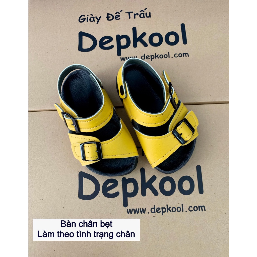 Giày 1 khóa BÀN CHÂN BẸT - Làm theo yêu cầu - Màu vàng