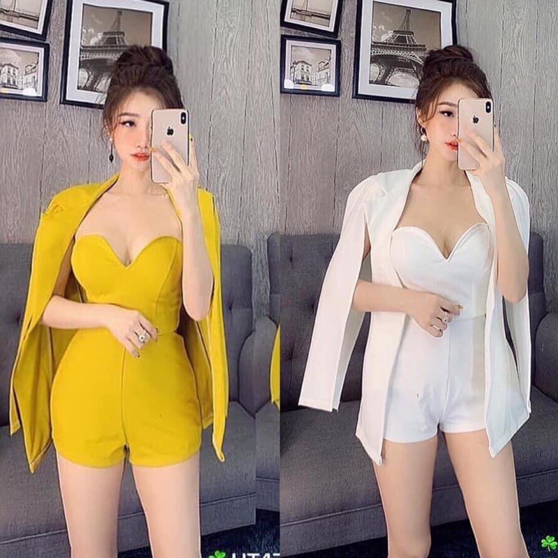 Jum cúp kèm vest xẻ tay