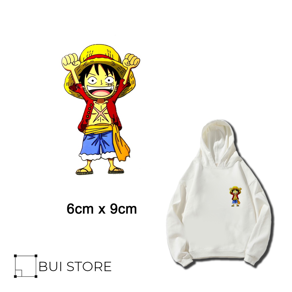 Miếng ủi truyền nhiệt offset dán quần áo hình ONE PIECE MINI