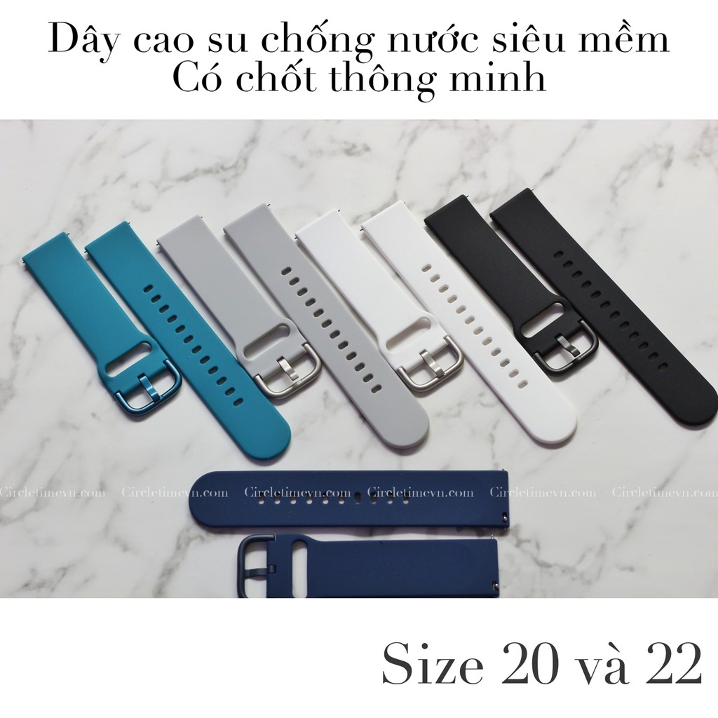 Dây đồng hồ cao su cho Active/Active 2 size 20 và 22 có chốt thông minh