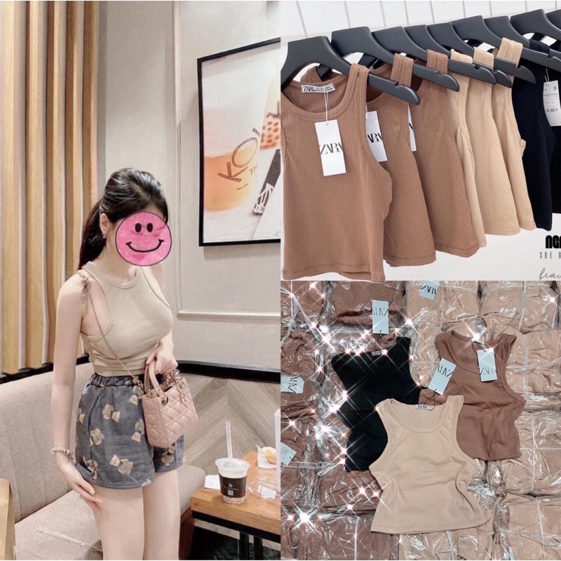 Áo ba lỗ trơn hàng zara_hình thật.