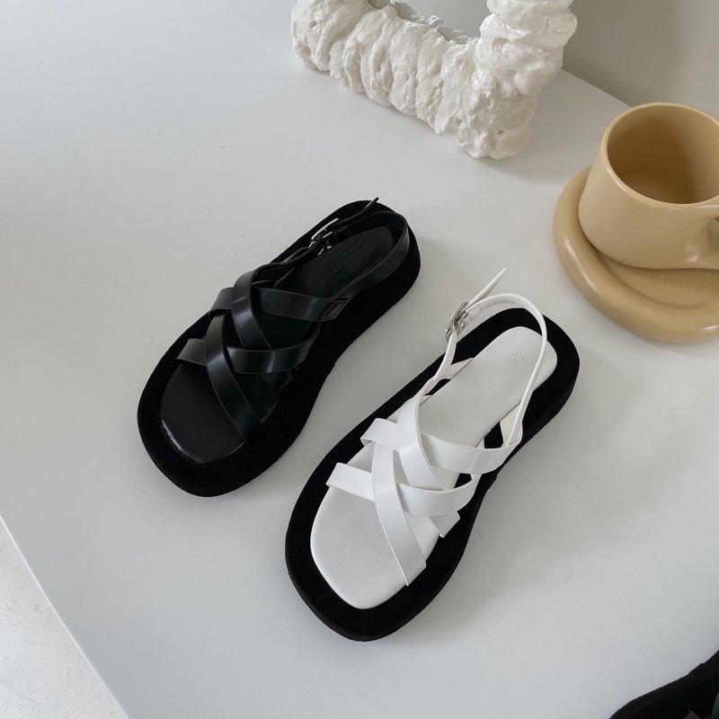 Dép Sandal Dây dây đế độn đi cực êm Ulzzang