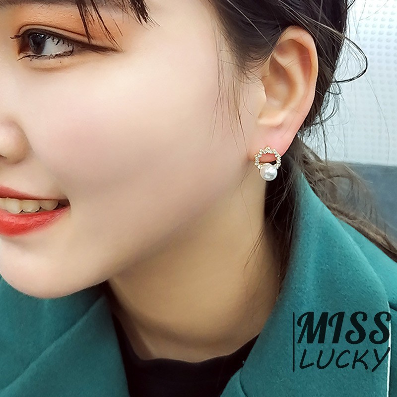 Khuyên tai nữ kiểu dáng hình học thời trang phong cách Hàn Quốc