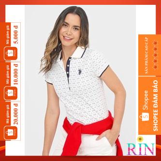 [HÌNH THẬT] ÁO THUN CỔ TRỤ POLO RL TRẮNG HỌA TIẾT  VNXK   - COTTON CÁ SẤU 100%