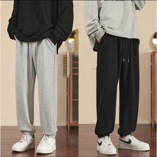  Quần Jogger nam thể thao ống rộng dây rút dáng hàn quốc có túi vải tổ Ong Quần nỉ nam ống suông dài mặc đi ngủ ở nhà GYM 
