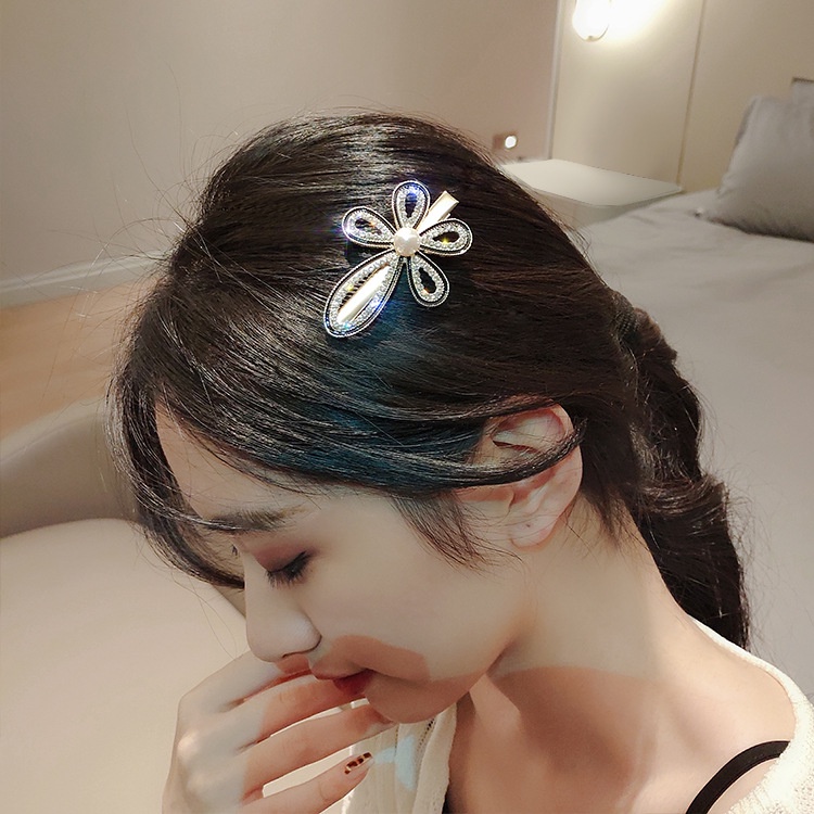 Kẹp Tóc Hình Hoa Đính Đá Phong Cách Hàn Quốc Mới