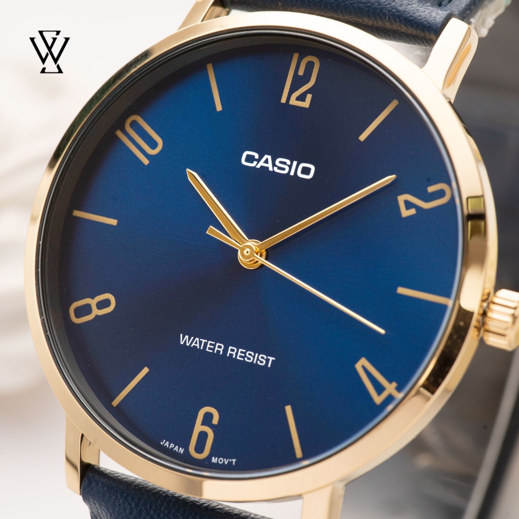 Đồng Hồ Quartz Nam Casio WATCHSTORE MTP-VT01GL-2B2UDF Thiết Kế Kính Khoáng 40mm, Dây Đeo Da Và Vỏ Thép Không Gỉ