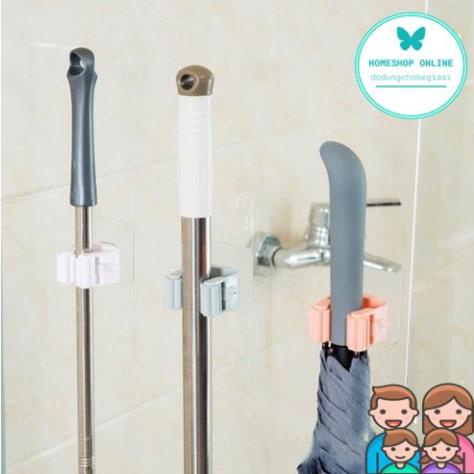 Combo 10 Móc treo giữ chổi cây lau nhà không thấm nước chịu lực tốt dán tường tiện dụng