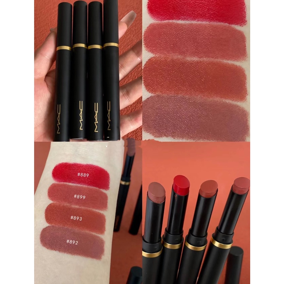 Son Mac thỏi - Son MAC powder kiss velvet blur slim stick 12 màu