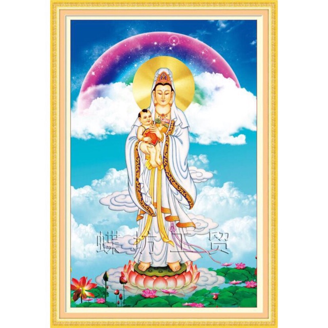 Tranh thêu chữ thập Tống Tử Quan Âm 333019
