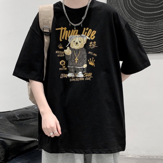 Áo Thun Tay Ngắn Dáng Rộng Thiết Kế Đơn Giản Thời Trang Mùa Hè Theo Phong Cách Hồng Kông Mới Cho Nam