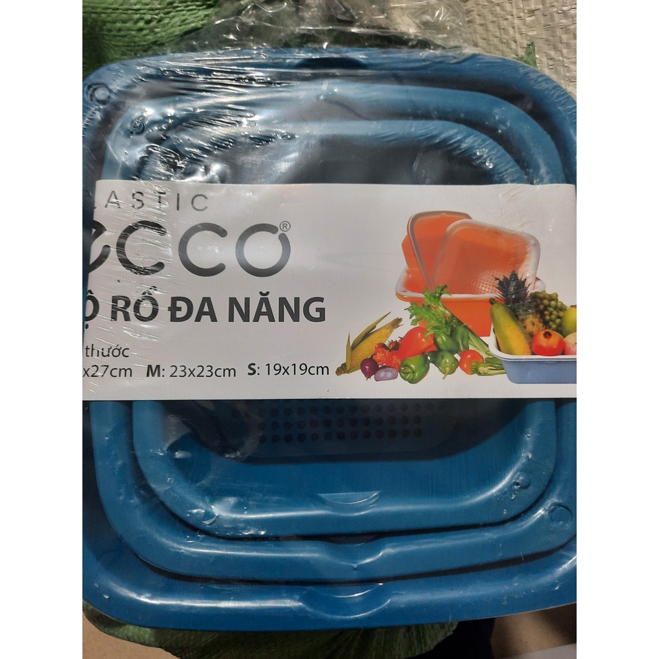 Bộ rổ 6 món kèm chậu nhựa cao cấp đựng dồ ECCO