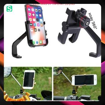 Giá Đỡ Điện Thoại Xe Máy quay 360 độ (kẹp Điện Thoại Gắn Xe Máy C2 đi phượt màu Đen) giảm giá
