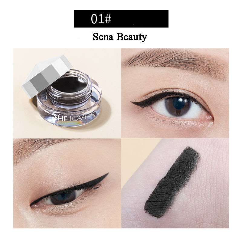 Gel Kẻ Mắt Chống Nước She Loves Eyeliner CreamTặng Kèm Cọ Kẻ