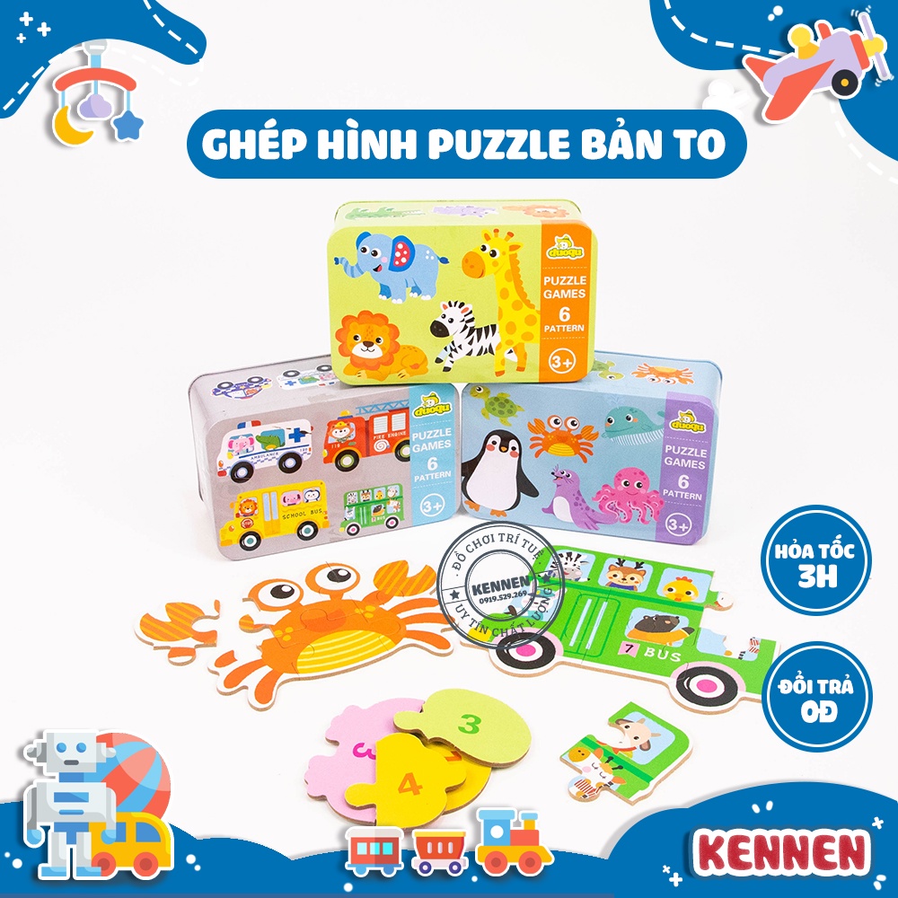 Siêu Ghép hình puzzle bản to cho bé 2+