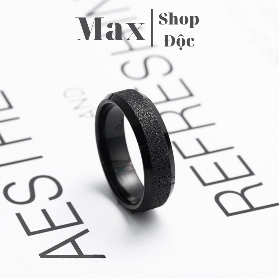 Nhẫn Nam Màu Bạc Đen Xích Ren Ring Đẹp Cao Cấp - Nhẫn Chất liệu Titan Không Gỉ - Ren Ring - Maxshopdoc