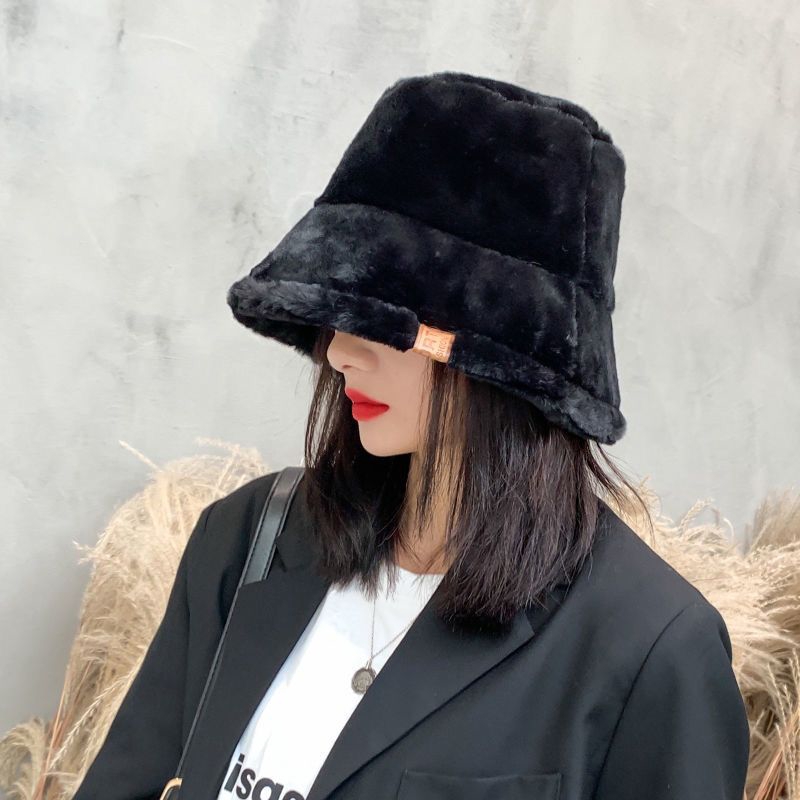 Mũ tai bèo vải nhung lông cừu màu trơn dễ phối đồ phong cách Hàn Quốc retro thời trang thu đông dành cho nữ