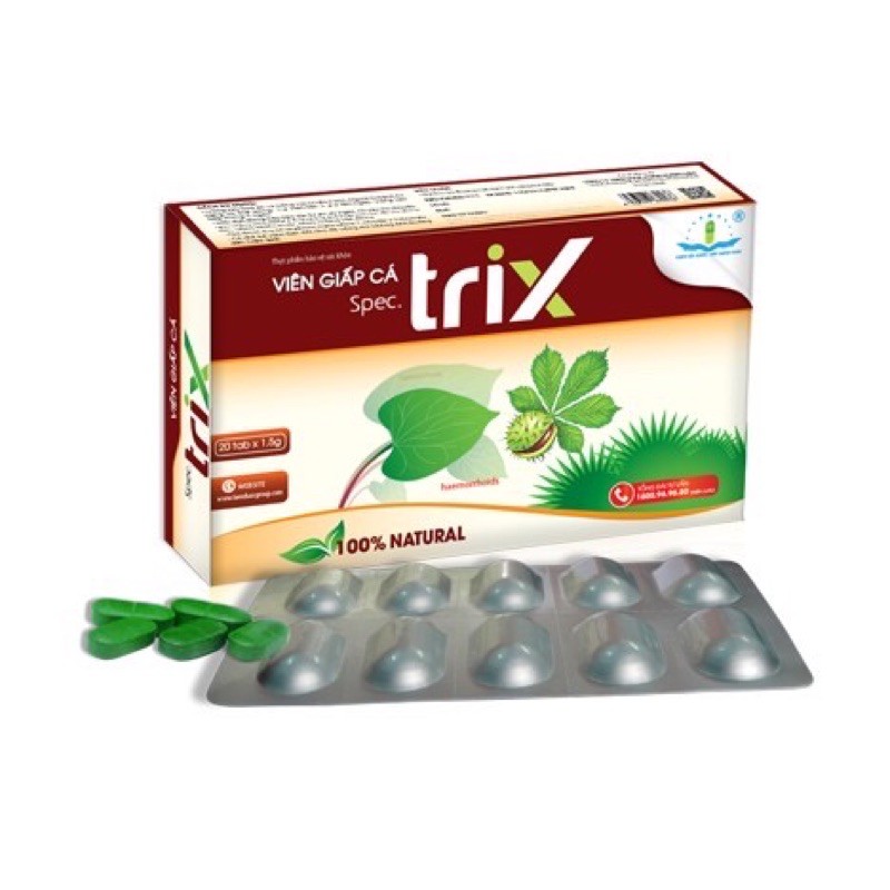 Viên giấp cá Spec Trix - Hộp 20 viên - cắt nhanh cơn trĩ cấp