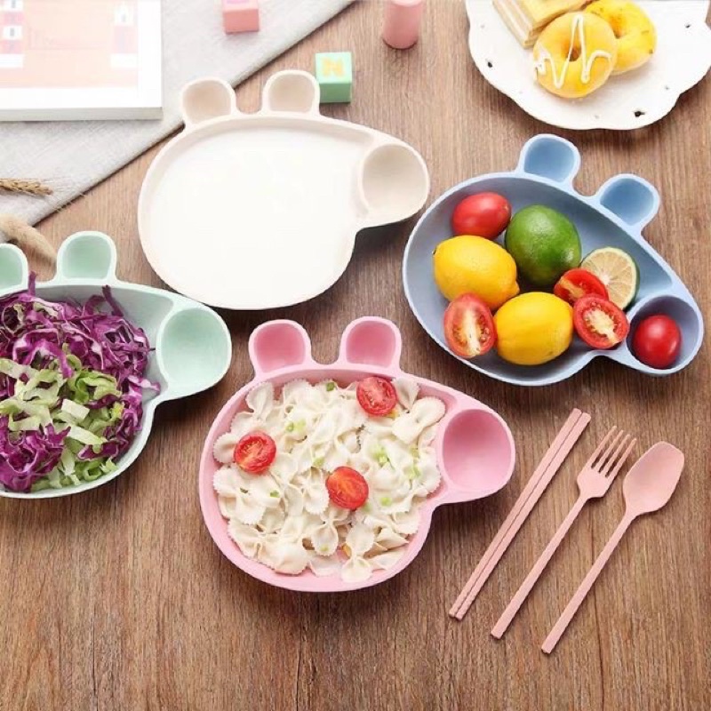 Khay ăn dặm lúa mạch peppa 4 chi tiết