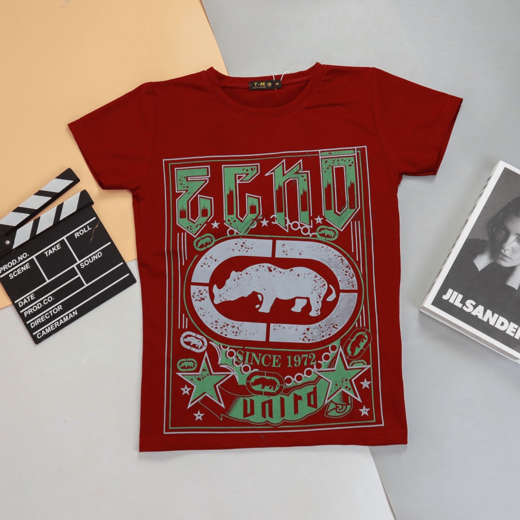 ÁO THUN NAM CỔ TRÒN HỌA TIÊT TÊ GIÁC ECKOM ĐẸP MÀU SẮC TƯƠI SÁNG CHẤT THUN COTTON CAO CẤP