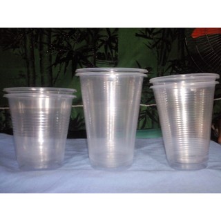 100 cốc nhựa 400ml nắp phẳng
