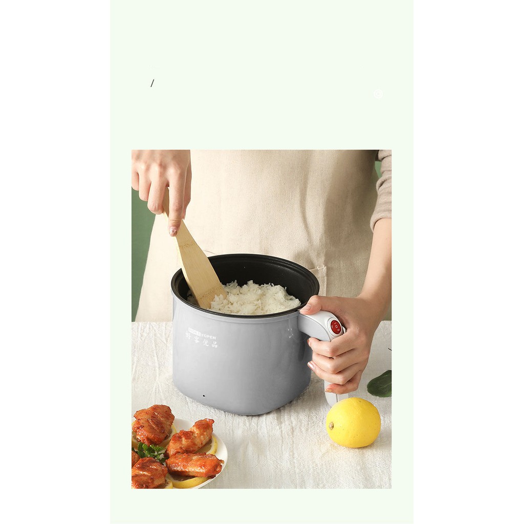 Nồi Điện Mini Hai Tầng Đa Năng Tặng Kèm Khay Hấp có thể Chiên, Xào, Nấu ăn, nấu cơm, nấu lẩu mini | BigBuy360 - bigbuy360.vn