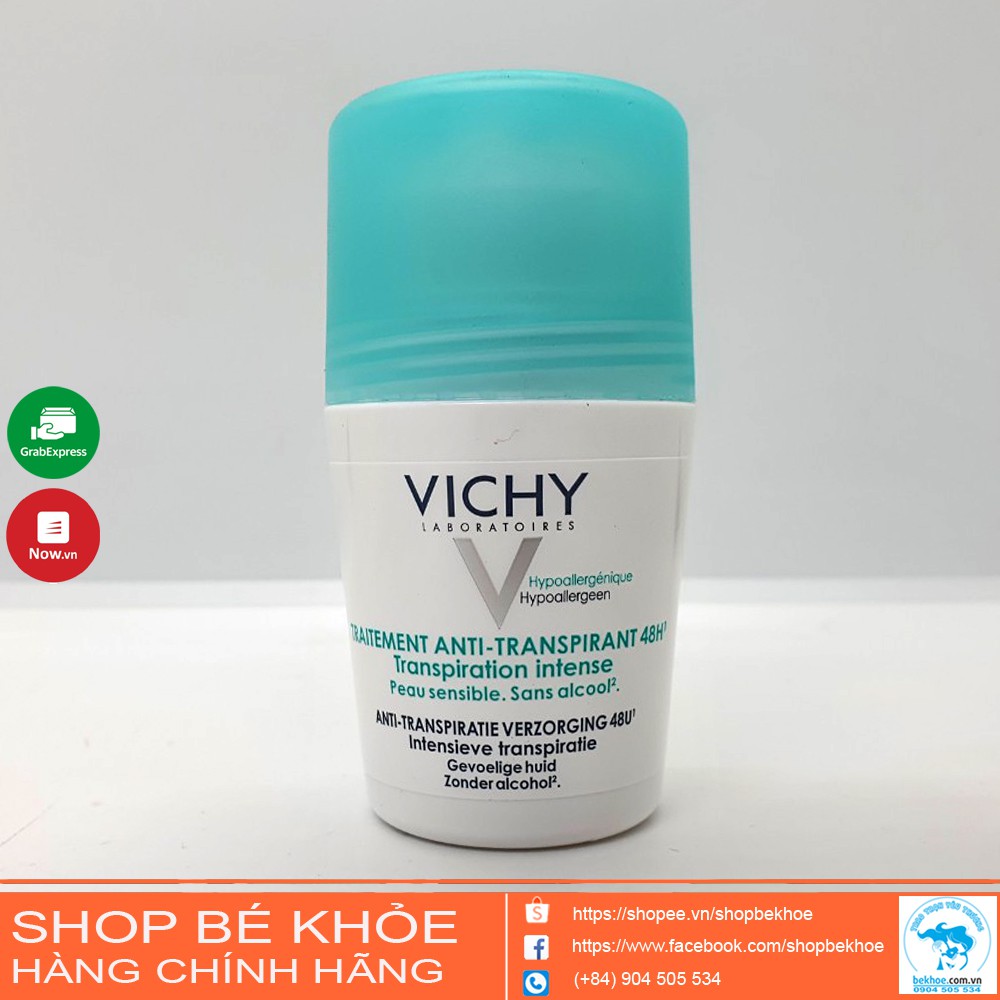 Lăn khử mùi Vichy - Lăn nách khô thoáng Vichy Traitement Anti-Transpirant 50ml