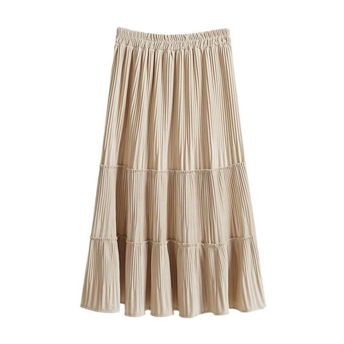 Chân Váy Nhung Xếp Li Dài Vừa Thời Trang Mới Cho Nữ